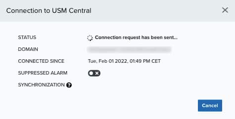 My Subscription Main Window, Connection to USM Central